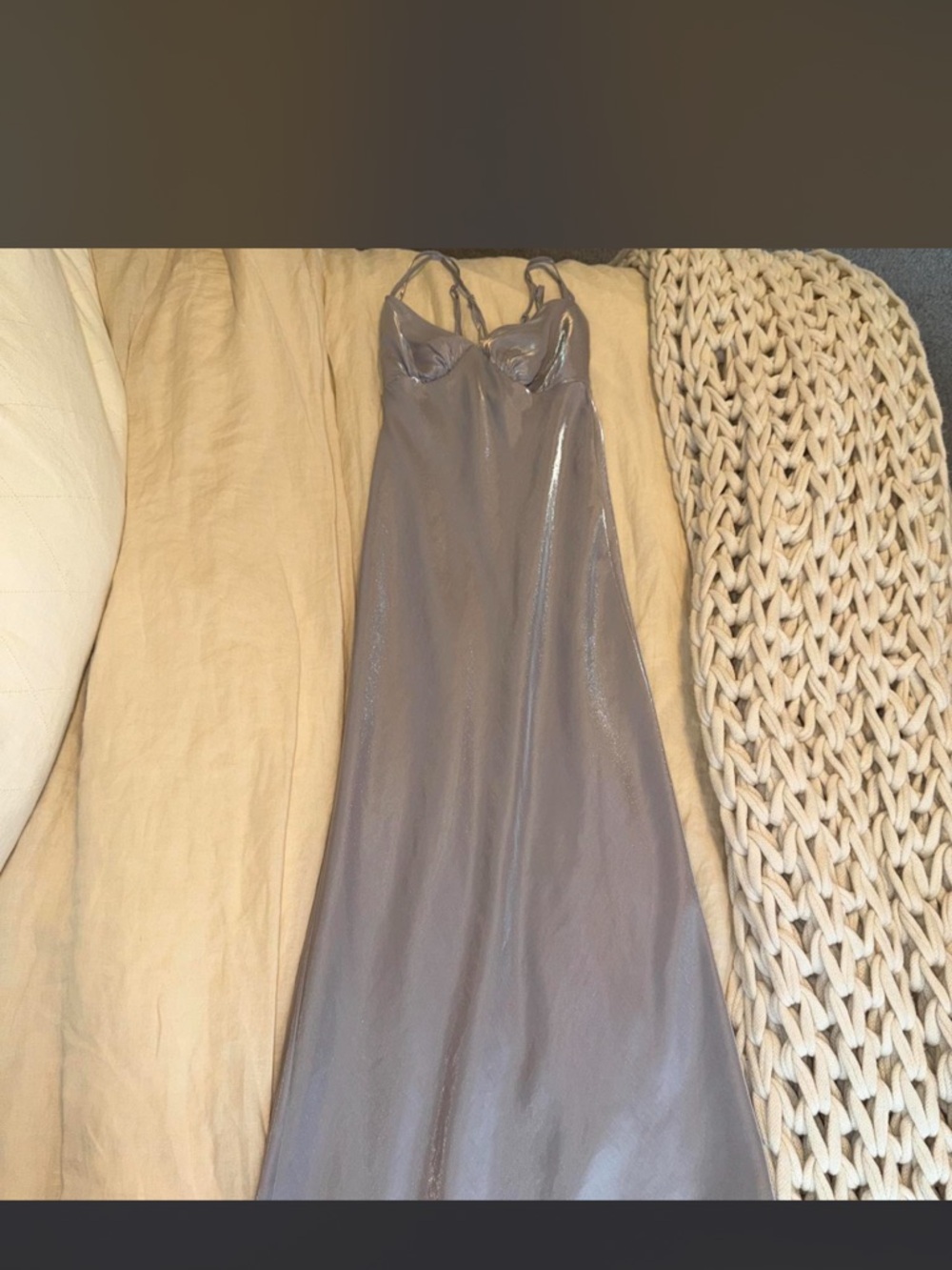 Slip Maxi Dress in Steel Gray